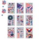thumbnail image 1 of Pegatinas decorativas para el Día de la Independencia, pegatinas adhesivas para ventanas, decoraciones del 4 de julio, 9 hojas, pegatinas adhesivas para ventanas con bandera, suministros escolares, 1 of 5