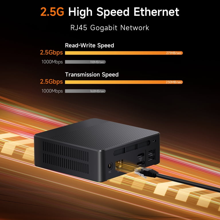 RNRUO Mini PC 8GB RAM 128GB SSD with VESA Mount WiFi 6 Windows 11