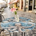 Blue Ocean Octopus Round Fitted Tablecloth Nautical Watercolor Sea ...