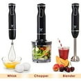 thumbnail image 7 of Moss & Stone Hand Blender Electric With Egg Whisk & Chopper, Powerful 300 Watt Immersion Hand Blender Set, Hand Mixer Set Stainless Steel Shaft & Blades, Black Handheld Blender With Ergonomic Handle, 7 of 7