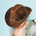 thumbnail image 4 of Sombrero de vaquero de fieltro para accesorios de disfraces de Halloween, disfraces, juegos de rol, accesorios de cosplay, decoraciones navideñas Café Macarena Sombrero de vaquero, 4 of 8
