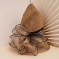 thumbnail image 2 of Women's Wide Brim Straw Bucket Hat with Floral Mesh Fascinator for Church, Weddings, and Beach Sun Protection - Perfect Valentine's Gift, 2 of 4
