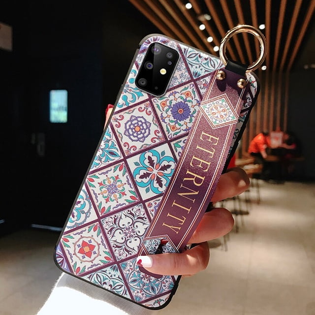 10 Galaxy Note 20 Ultra Flower Case Art Leaf correa para la muñeca soporte para teléfono cubierta para Samsung S21 S20 Ultra A21S S20 FE A21S Plus Capa qym unisex