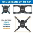 thumbnail image 6 of Mount-It! RV Camper Trailer TV Wall Mount, Full Motion, Low Profile,  Fits 23" to 43" TV's,  33 Lbs. Max, 6 of 10