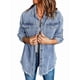 thumbnail image 3 of Chaqueta Vaquera Oversize para Mujer, Camisas Vaqueras Casuales de Larga, Chaqueta Vaquera Desgastada, Conjuntos de 2026. Azul XXL, 3 of 8