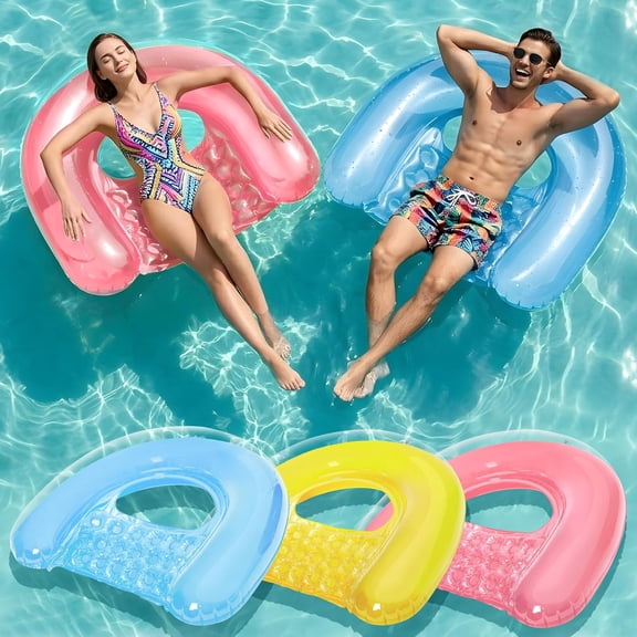 3 Pack Pool Floats Adult, XL Minimalist Design Pool Chair Float, 52" X 38" Dopamine Colors, Drifter, Chair, Hammock 3-in-1 Inflatable Pool Toys for Pool Party, Lake, River, Sea, Outdoor