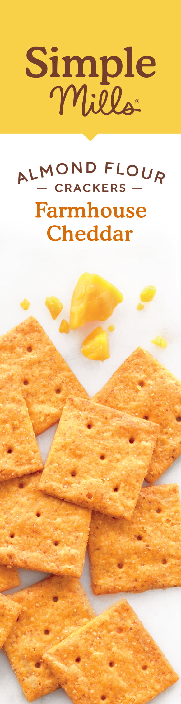 Simple Mills Crackers, Farmhouse Cheddar, Almond Flour, 4.25 oz. -  Walmart.com