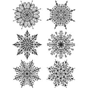 Tim Holtz Cling Stamps 7"X8.5"-Swirly Snowflakes