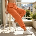 thumbnail image 6 of Resicozy Baggy Sweatpants Women 2026 Hight Waisted Drawstring Fall Pants Ladies Lounge Joggers Pockets Saffron S, 6 of 7