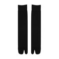 thumbnail image 3 of IWRICH Women's Vertical Stripe Split Toe Socks Japanese Comfortable Breathable Soft Middle Tube Stack Socks Black, 3 of 3