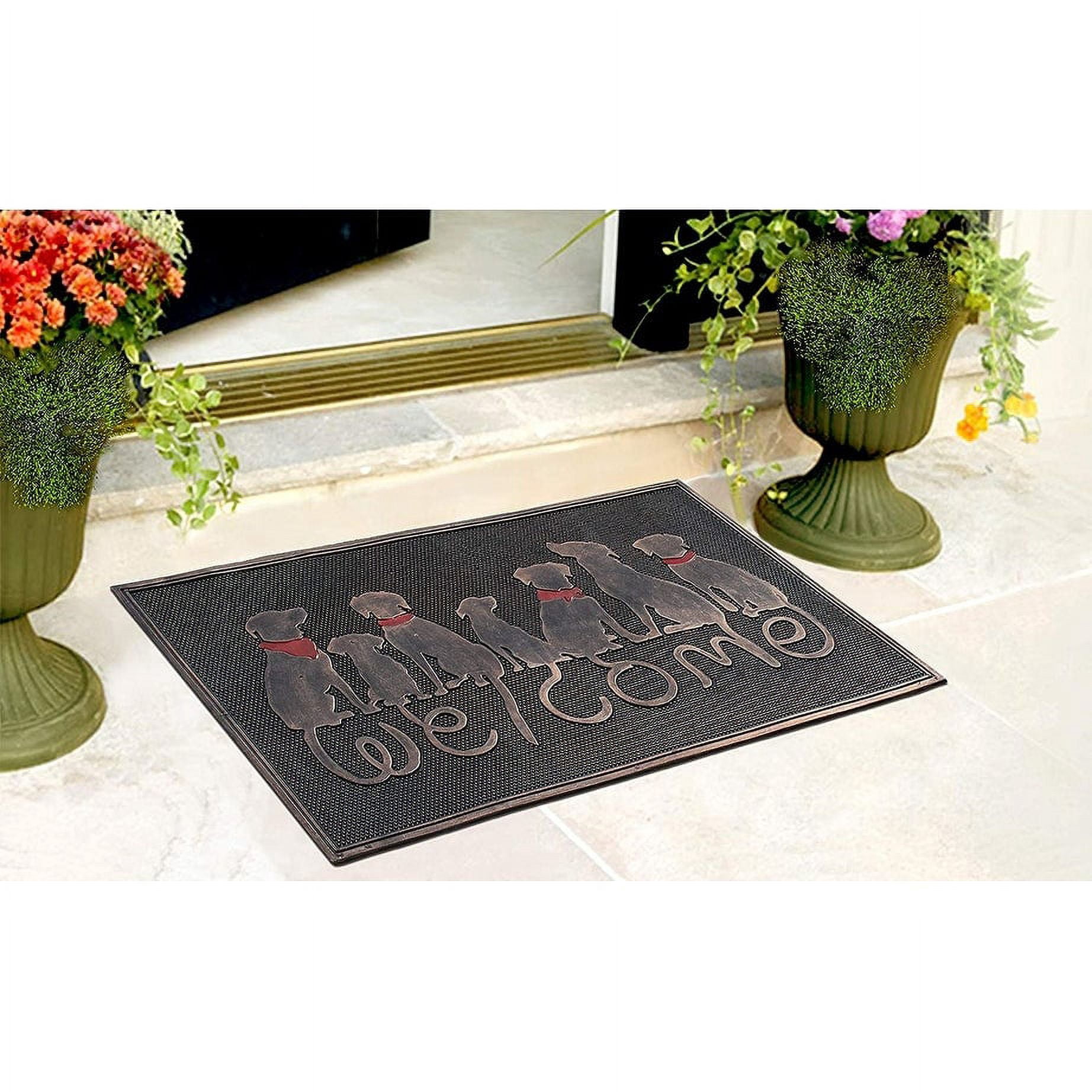 A1HC Dog Tail Welcome Rubber Pin Welcome Door Mats for Outdoor Entrance,Fun Designed Floor Mat, Welcome Mats for Front Door Indoor Non-Slip Backing Rubber Mat for Outside 18" X 30"
