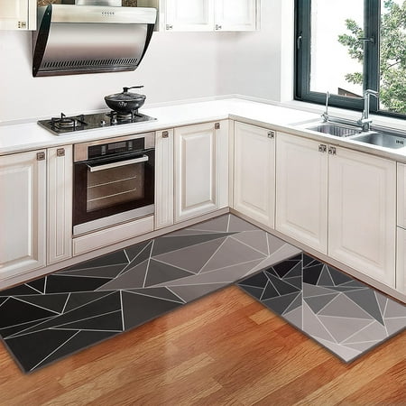 

Kitchen Mat Cushioned Anti-Fatigue Rug Non-Slip Thin and Comfort Rug for Kitchen Floor Home 2pcs