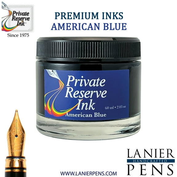 Private Reserve Ink, 60ml Fountain Pen Ink Bottle - American Blue (PR17018)