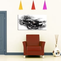 DESIGN ART  "Black and White Muscle Car" Canvas Art Print