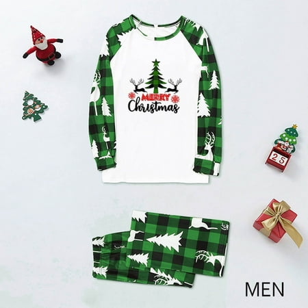 

Parent-Child Wear Christmas Plaid Print Round Neck Long Sleeve Loungewear Set Family Set