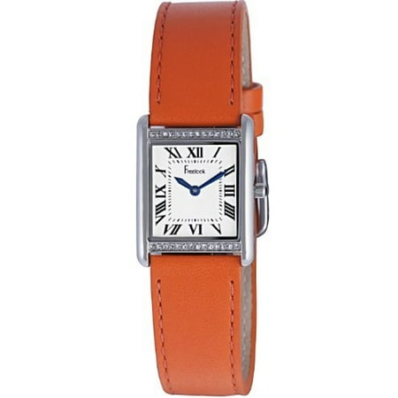 Freelook Women's HA1531/3A Crystals Roman Numbers Orange Leather Strap Watch