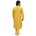 thumbnail image 4 of Atasi Men's Kurta Pyjama Set Yellow Dupion Ethnic Bollywood Shirt-Small, 4 of 7