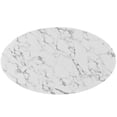 thumbnail image 5 of Modern Contemporary Urban Design Mid Century Living Lounge Room Oval Coffee Table, White, Metal Wood, 5 of 5