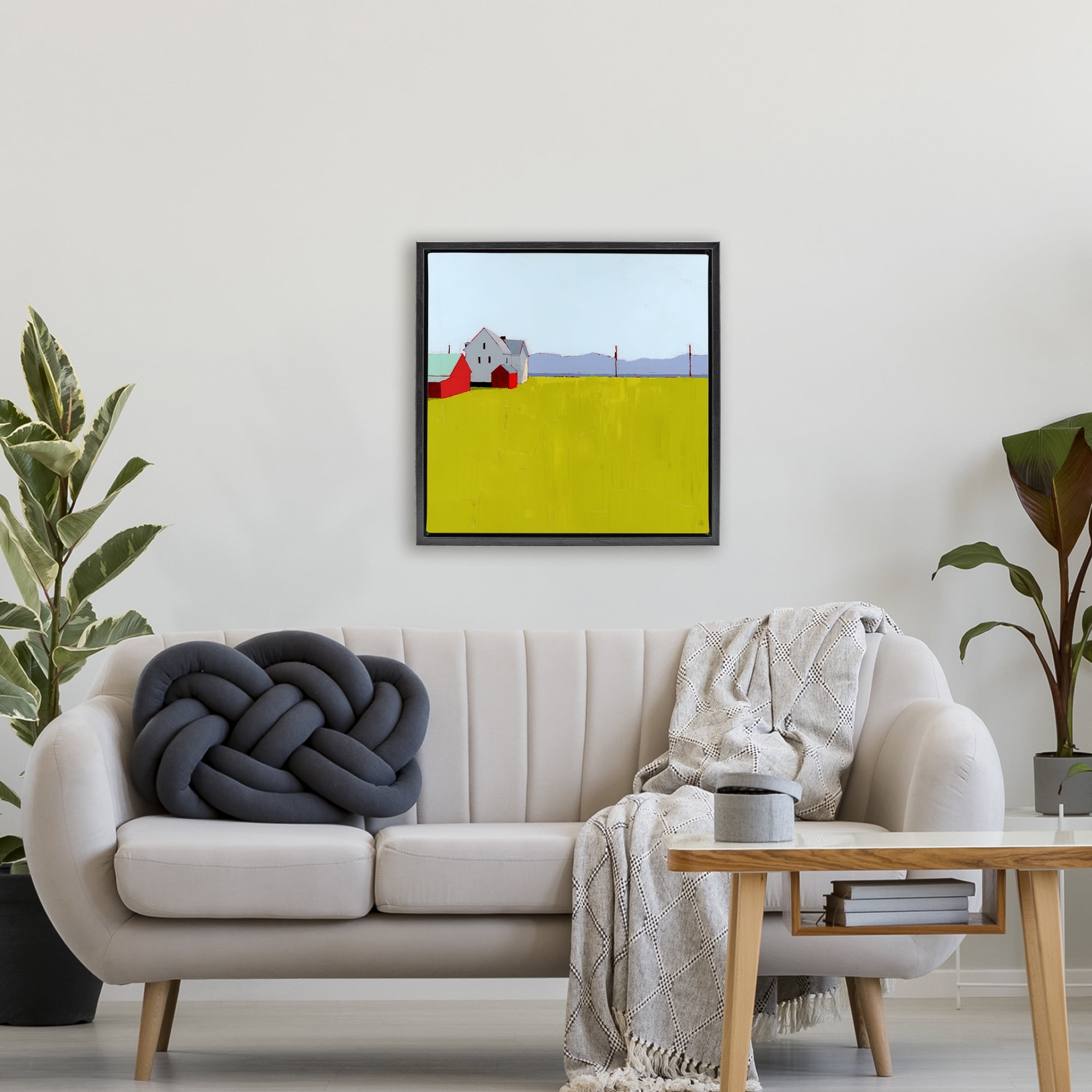 Farmhouse & Shed Landscape Black Framed Floater Canvas Wall Art, design by Ruth LaGue
