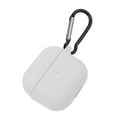 thumbnail image 2 of Insten Silicone Case Compatible with Airpods 3 3rd Gen 2021 Earbuds Protective Cover, Front LED Visible, with Carrying Keychain for Girls Women Boys Men, White, 2 of 8