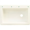 thumbnail image 3 of Transolid Radius 33in x 22in silQ Granite Drop-in Single Bowl Kitchen Sink with 4 CABE Faucet Holes, In White, 3 of 4