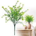 thumbnail image 2 of Fake Greenery Boxwood Plant Outdoor Artificial Flowers Fake Boxwood Plastic Plants Greenery Shrubs UV Resistant for Summer Indoor Outdoor Garden Patio Home Table Vase Decor, 1Pc(Green,14x5"), 2 of 9