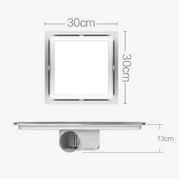 Powerful Bathroom Exhaust Fan With Led Lights 30*30Cm Exhaust Fan White Abs Smile Home