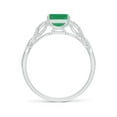 thumbnail image 2 of Angara Natural 1.5 Ct. Emerald with Diamond Classic Ring in Sterling Silver for Women (Ring Size: 9), 2 of 9