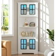 thumbnail image 3 of 67" Corner Cabinet with LED Lights, Tall Corner Storage Cabinet with Glass Doors & Shelves, Freestanding Corner Hutch Cabinet for Living Room, Kitchen, Bathroom, Dinning Room, White, 3 of 7