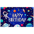 thumbnail image 3 of Astronaut Themed Colorful Happy Birthday Banner Backdrop Background Party Supplies for Birthday Party Decors Photography Props Space Party Decorations, 3 of 8