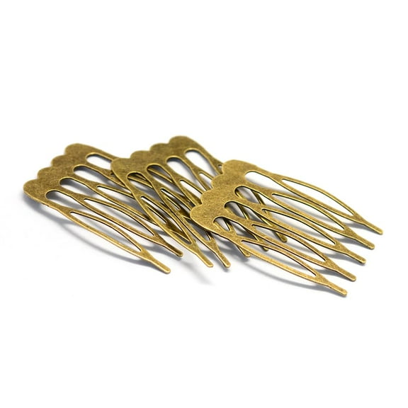20Pcs Iron Hair Comb Findings Bronze 0.98x1.53 Inch
