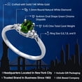 thumbnail image 2 of Gem Stone King Oval Green Chrome Diopside 0.45 Ct and Diamond 14K White Gold Ring, 2 of 5