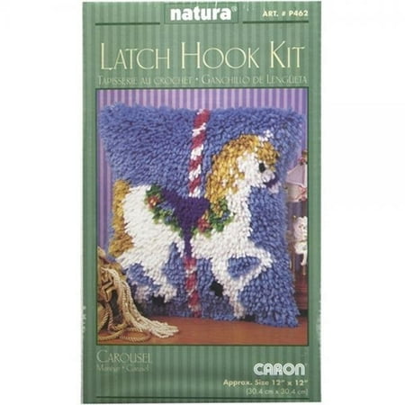 Caron Rug Kits - Caron Natura Latch-Hook Kit, Carousel, 12 X 12