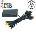 thumbnail image 5 of Novelty Lights 20 Light Battery Operated LED Christmas Mini Light Set, Yellow, Green Wire, 8' Long, 5 of 5
