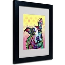 Matted art under acrylic in a black frame