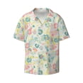 thumbnail image 3 of Balery Watercolor Wildflowers Men's Casual Button Down Shirt Short Sleeve Textured Summer Cuban Beach Shirts-X-Large, 3 of 7
