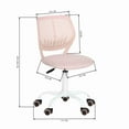 thumbnail image 4 of Pink Swivel Vanity Stool with Back, Adjustable Height and Wheels, Padded Seat, 4 of 7