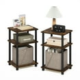 thumbnail image 4 of Furinno JUST 3-Tier Turn-N-Tube End Table in 2-Pack in Amber Pine/Black, 4 of 6