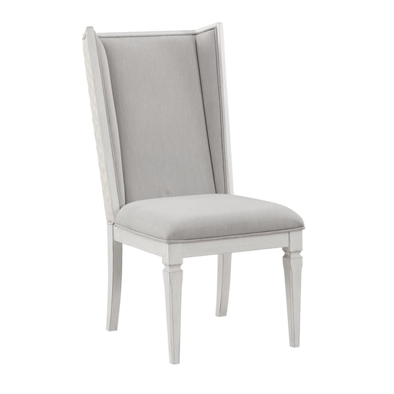 Dining Chairs Light Grey and Weathered White Padded Side Chair (Set of 2),Fabric Dining Chairs