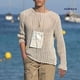 thumbnail image 4 of [KER] Top De Malla Para Hombres Con Mangas Largas Cuello Redondo Hueco Sexy Vestido De Poliéster Camisa De Punto Ropa Para Hombre, 4 of 4