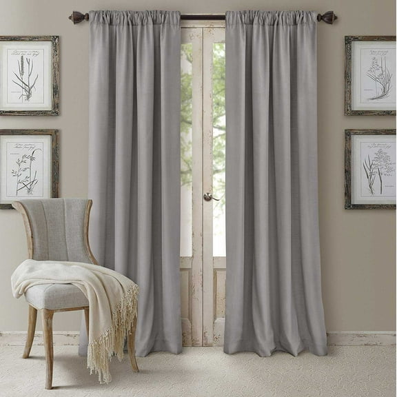 Elrene Home Fashions 026865721836 3-in-1 Blackout Energy Efficient Lined Rod Pocket Window Curtain Drape Panel, 52" x 84", Silver