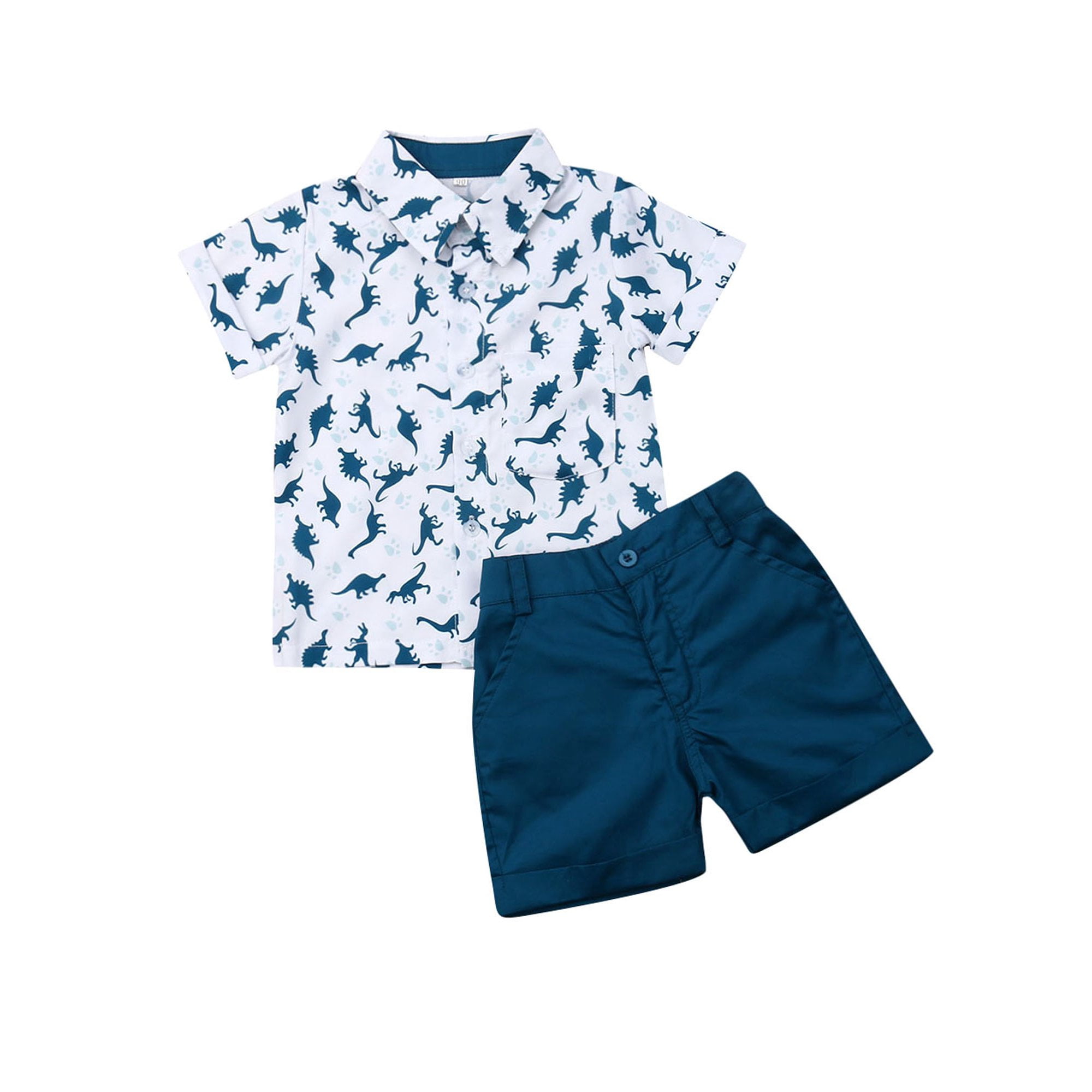 TheFound Toddler Baby Boy Short Sleeve Button Down Shirt Shorts Set ...