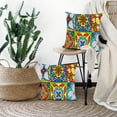 thumbnail image 5 of LALILO Throw Pillow Covers Mexican Tile Ethnic Folk Ornament Cushion Cover 18" x 18", 2 Pack, 5 of 6