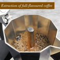 thumbnail image 3 of Moka Pot, 6 Cup Italian Coffee Maker, Italian Espresso Makers, Italian Moka Pot, for Gas and Ceramic Hobs, 300ml, Aluminum, Silver, 3 of 5