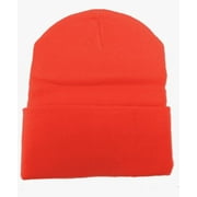 Hunter Orange Long Beanie/Knit Ski Hat/Warm in Winter!