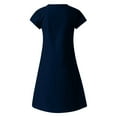 thumbnail image 4 of CHGBMOK Womens V-Neck Short Sleeve Midi Dress Casual Loose Fit Comfortable Linen Blend Summer Dresses Plus Size, 4 of 7