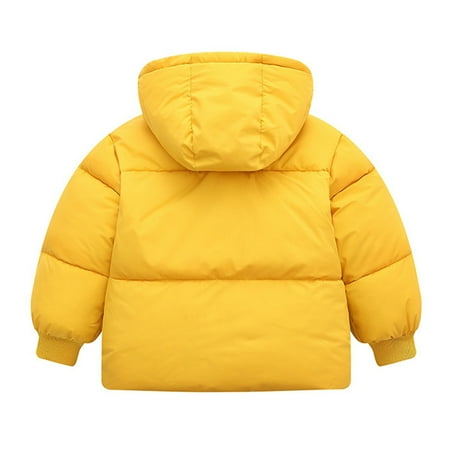 

dmqupv Toddler Kids Baby Boys Girls Sweater Suit Padded Snowsuit Winter Clothes Hooded Jacket Coats Outerwear boys coats ClothingYellow 18-24 Months