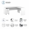 thumbnail image 5 of Echo 72W L Shaped Computer Desk with Drawers in Pure White - Engineered Wood, 5 of 5