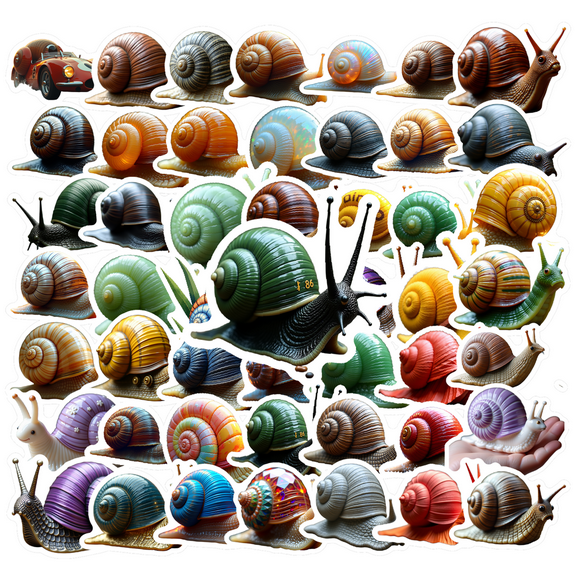 cartoon Snail Stickers, Waterproof Snail Sticker for Water Bottle Laptop Phone Cases Planner Skateboard Luggage Helmet Party Favor Decor, Ideal for Adults Teens Teacher Rewards