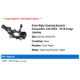 thumbnail image 2 of Front Right Steering Knuckle - Compatible with 2009 - 2018 Dodge Journey 2010 2011 2012 2013 2014 2015 2016 2017, 2 of 2